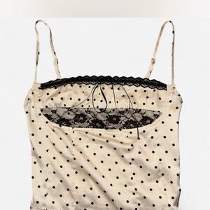 Stella Laguna Beach Cream and Black Polka Dot Tank Top